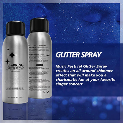 Mifeloy Silvery Hair and Body Glitter Spray - Long-Lasting Shimmer for Festivals, Concerts, and Proms - Quick-Drying Glitter Hairspray for Men and Women (100ml)