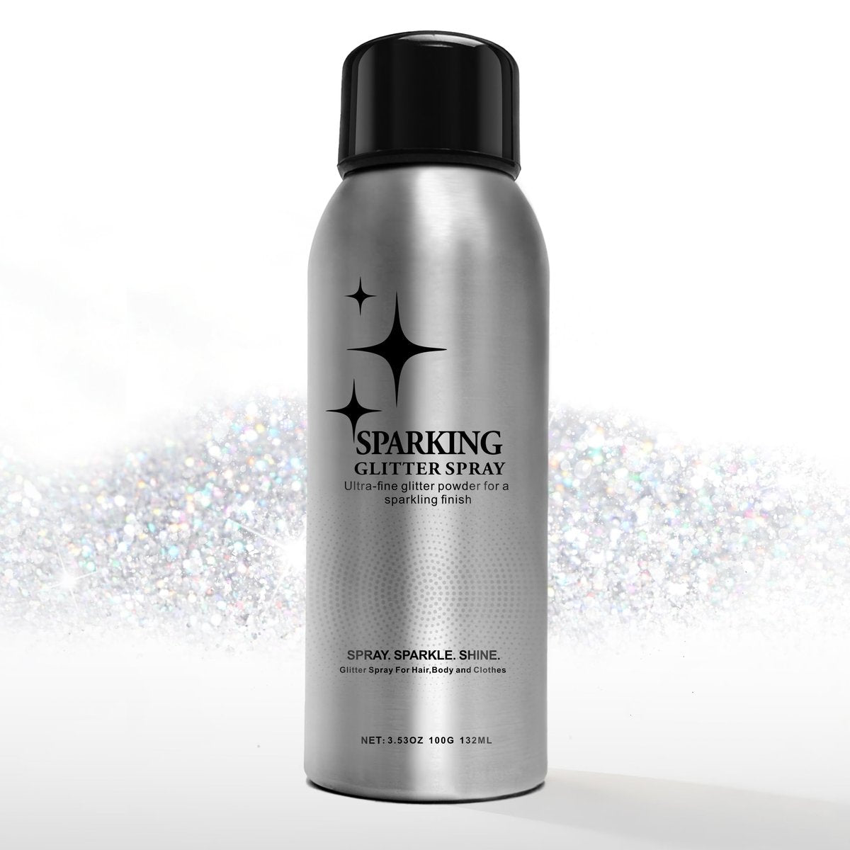 Mifeloy Silvery Hair and Body Glitter Spray - Long-Lasting Shimmer for Festivals, Concerts, and Proms - Quick-Drying Glitter Hairspray for Men and Women (100ml) - görsel 1