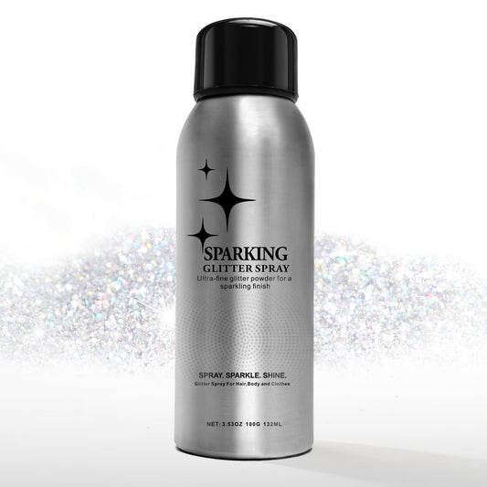 Mifeloy Silvery Hair and Body Glitter Spray - Long-Lasting Shimmer for Festivals, Concerts, and Proms - Quick-Drying Glitter Hairspray for Men and Women (100ml)