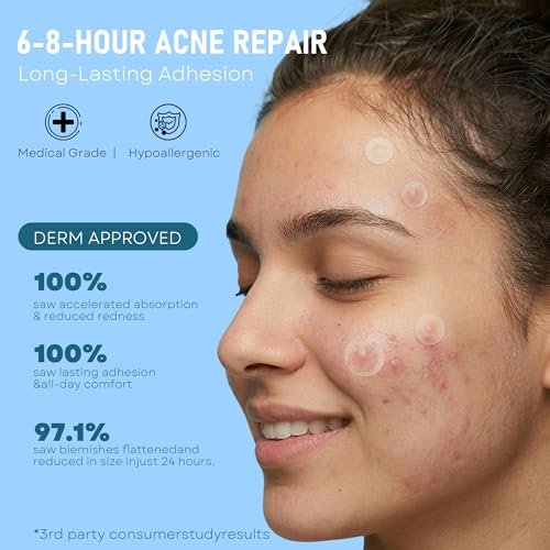 1250 Count Pimple Patches for Face - 3 Sizes (8mm, 10mm, 12mm) Hydrocolloid Acne Patches, Cute Round Acne Stickers, Covers Zits, Blemishes & Breakouts – Gentle on All Skin Types - görsel 8