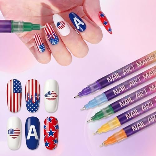 SKUPHI 12 Color Nail Art Pens – 0.5 mm Precision Nail Polish Pens Set for DIY Manicure, Waterproof & Quick-Drying Avelisse