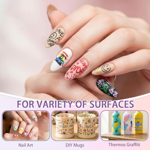 SKUPHI 12 Color Nail Art Pens – 0.5 mm Precision Nail Polish Pens Set for DIY Manicure, Waterproof & Quick-Drying Avelisse