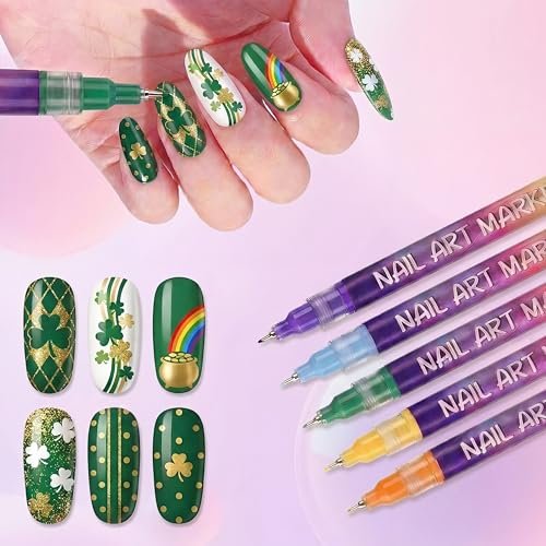 SKUPHI 12 Color Nail Art Pens – 0.5 mm Precision Nail Polish Pens Set for DIY Manicure, Waterproof & Quick-Drying Avelisse