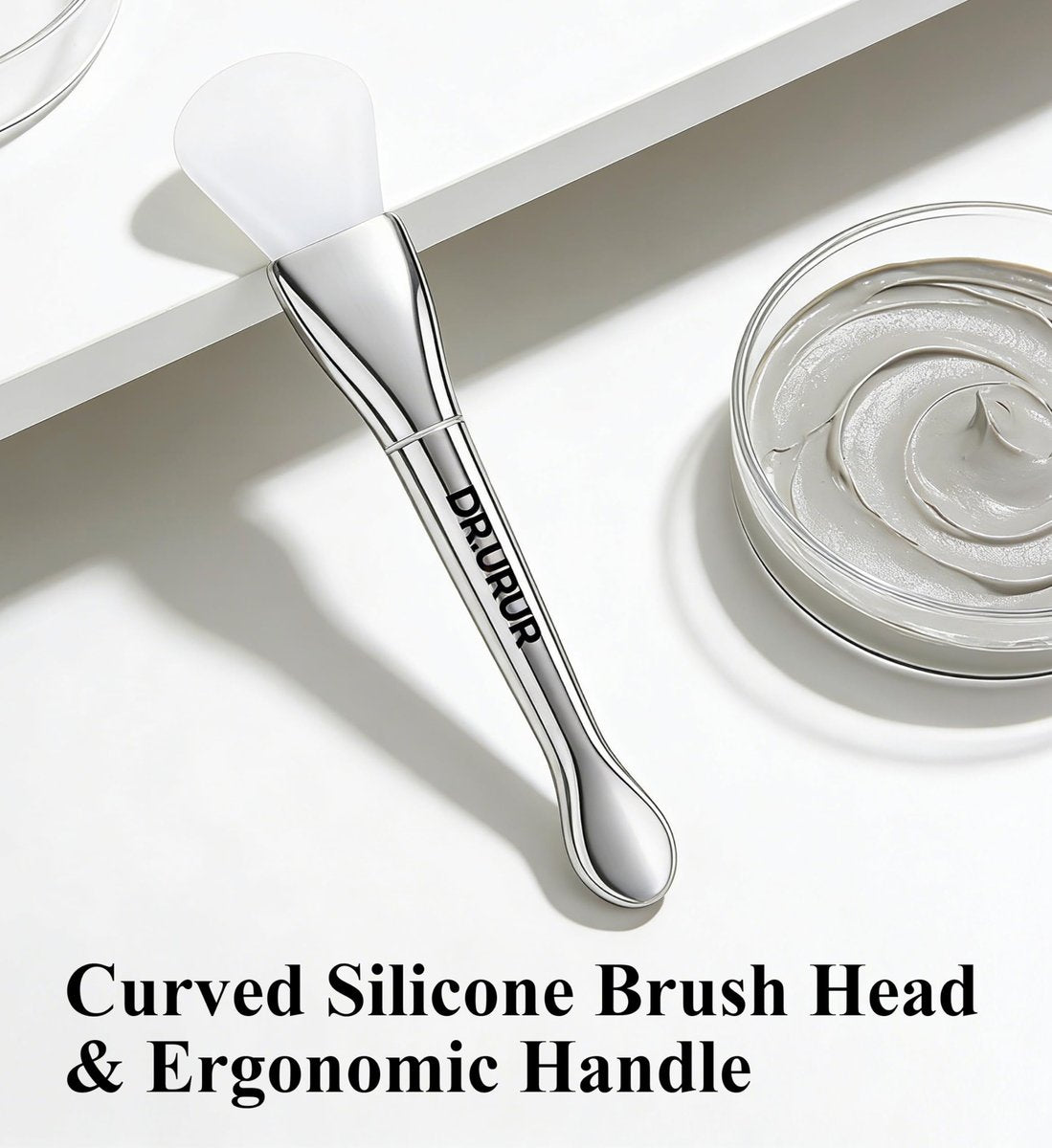 DR.URUR Silicone Mask Brush Applicator for Face - Even Coverage Tool, Durable Beauty Spatula, Easy to Clean Korean Skincare Accessory (White) - görsel 3