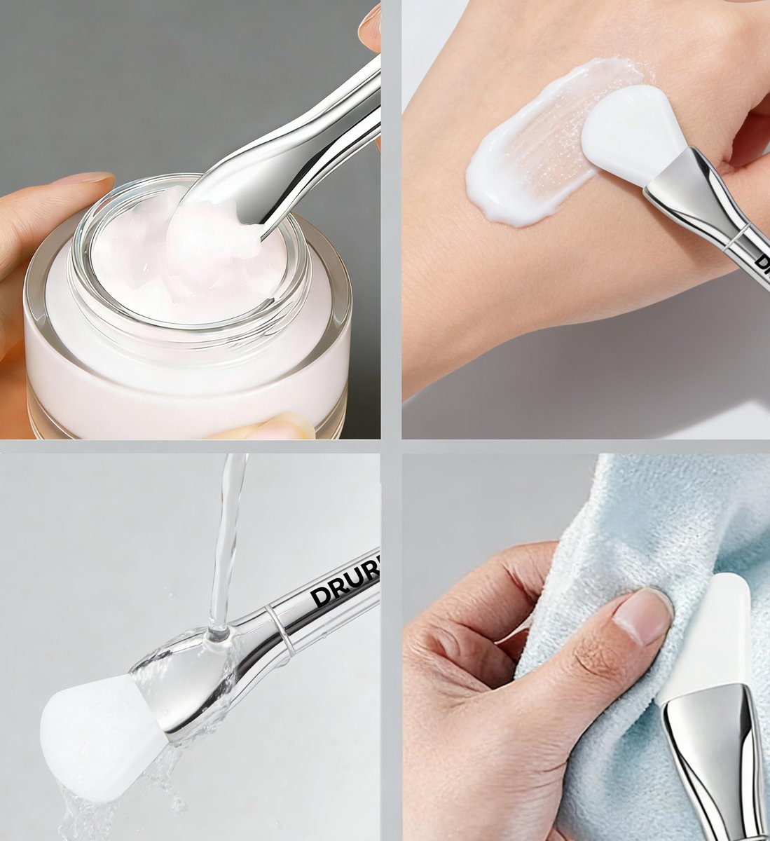 DR.URUR Silicone Mask Brush Applicator for Face - Even Coverage Tool, Durable Beauty Spatula, Easy to Clean Korean Skincare Accessory (White) - görsel 9