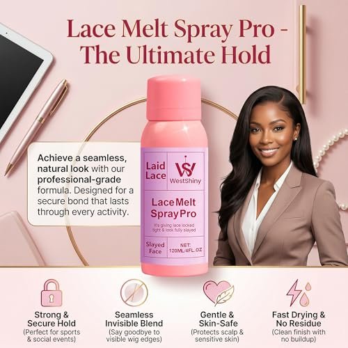 WestShiny Lace Melting Spray - Extra Hold Wig Adhesive for Lace Closures & Wigs, 4 fl oz - görsel 12