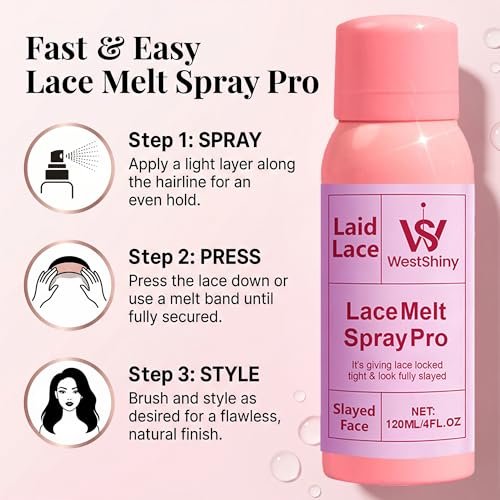 WestShiny Lace Melting Spray - Extra Hold Wig Adhesive for Lace Closures & Wigs, 4 fl oz - görsel 10