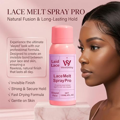 WestShiny Lace Melting Spray - Extra Hold Wig Adhesive for Lace Closures & Wigs, 4 fl oz