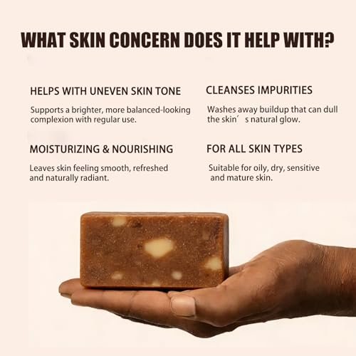 Kalani Glow African Black Soap – Raw African Black Soap Bar for Hydrating Dry Skin, Supports Even Skin Tone for Face & Body Wash, 3.53 oz Avelisse