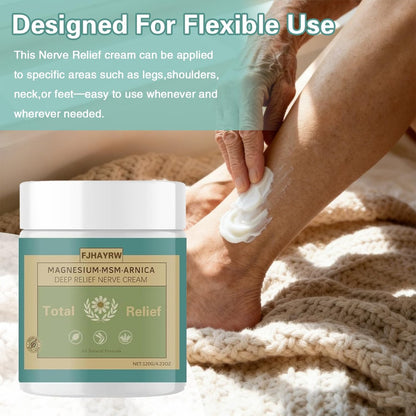 FJHAYRW Total Relief Soothing Magnesium Cream for Muscle Comfort, Nerve Relief Cream with MSM, Arnica, Non-Greasy Topical, Fast Absorbing, Joint Relief (120g) Avelisse