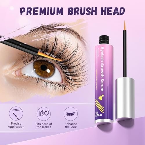 Lash Growth Serum - Gentle Daily Nourishing Treatment for Longer Thicker Fuller Lashes - Vegan Cruelty-Free Sensitive Eyes Safe (5ml) Avelisse