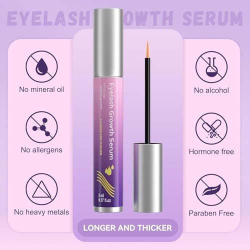 Lash Growth Serum - Gentle Daily Nourishing Treatment for Longer Thicker Fuller Lashes - Vegan Cruelty-Free Sensitive Eyes Safe (5ml) Avelisse
