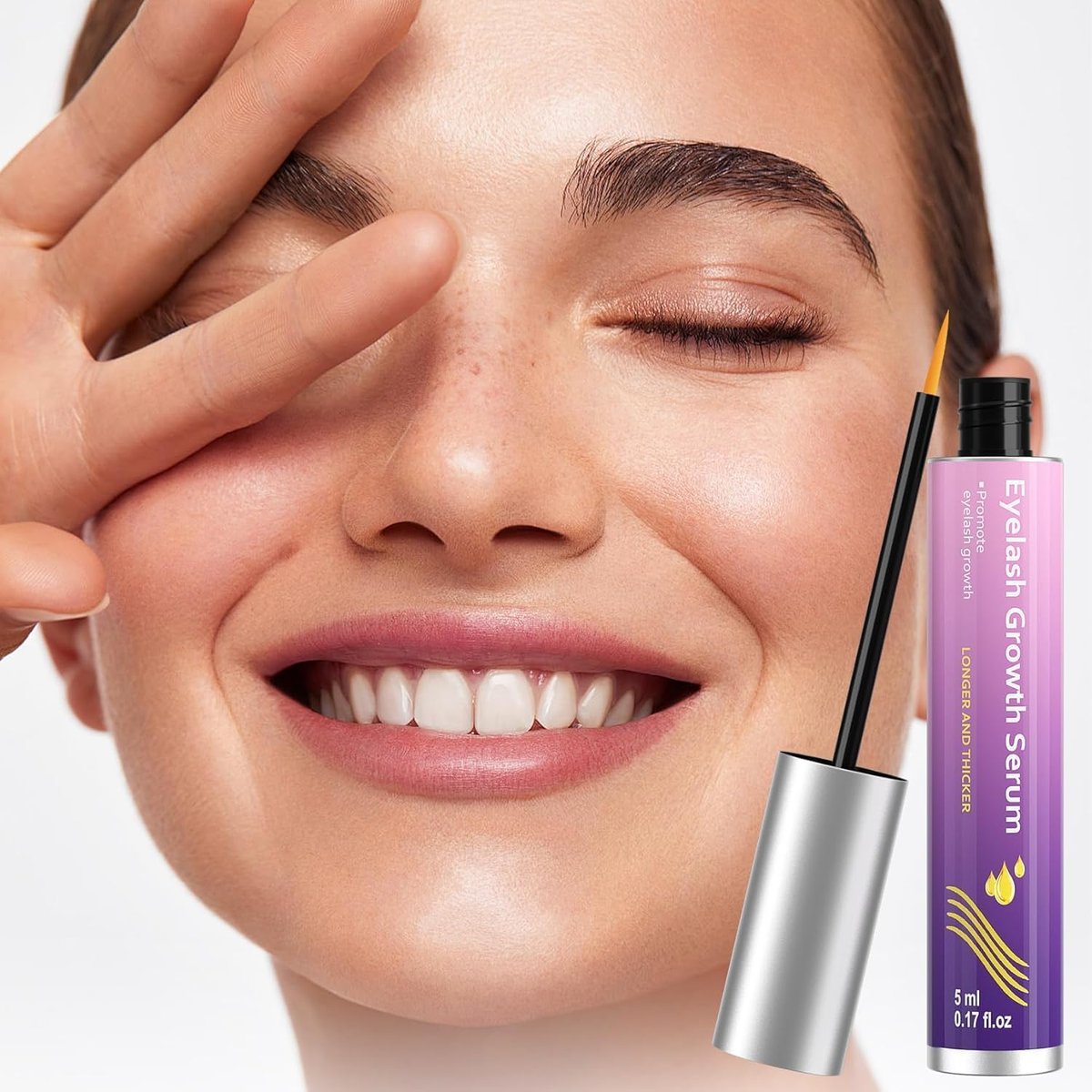 Lash Growth Serum - Gentle Daily Nourishing Treatment for Longer Thicker Fuller Lashes - Vegan Cruelty-Free Sensitive Eyes Safe (5ml) Avelisse