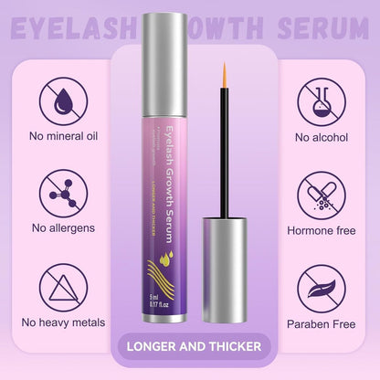 Lash Growth Serum - Gentle Daily Nourishing Treatment for Longer Thicker Fuller Lashes - Vegan Cruelty-Free Sensitive Eyes Safe (5ml) Avelisse