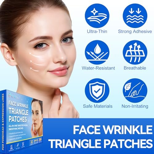 XCTTDXEH Triangle Wrinkle Patches for Eyes, Mouth, Forehead – 288 Hypoallergenic Anti-Wrinkle Pads for Elevens & Crow's Feet Avelisse