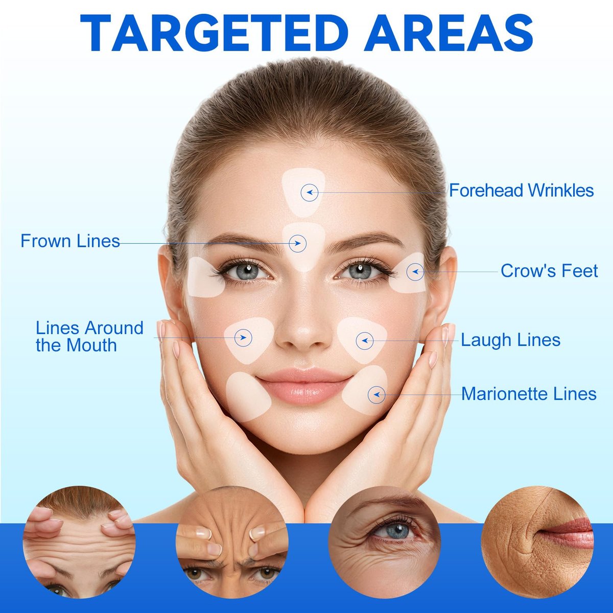 XCTTDXEH Triangle Wrinkle Patches for Eyes, Mouth, Forehead – 288 Hypoallergenic Anti-Wrinkle Pads for Elevens & Crow's Feet Avelisse