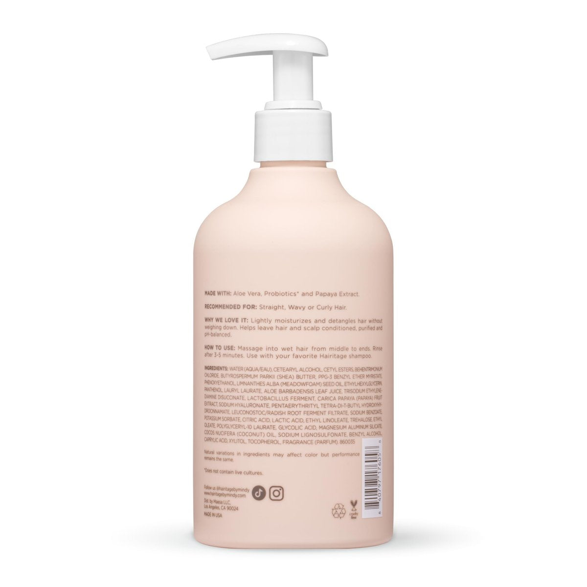Hairitage Oil Control Clarifying Hair & Scalp Conditioner - Removes Buildup, Moisturizing, Lightweight, with Aloe Vera, Probiotics, Papaya, Sulfate Free & Color Safe, Vegan - 13 Fl Oz - görsel 17