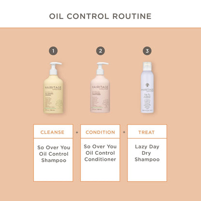 Hairitage Oil Control Clarifying Hair & Scalp Conditioner - Removes Buildup, Moisturizing, Lightweight, with Aloe Vera, Probiotics, Papaya, Sulfate Free & Color Safe, Vegan - 13 Fl Oz