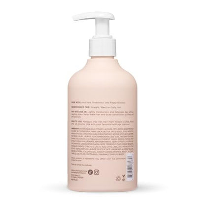 Hairitage Oil Control Clarifying Hair & Scalp Conditioner - Removes Buildup, Moisturizing, Lightweight, with Aloe Vera, Probiotics, Papaya, Sulfate Free & Color Safe, Vegan - 13 Fl Oz