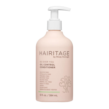 Hairitage Oil Control Clarifying Hair & Scalp Conditioner - Removes Buildup, Moisturizing, Lightweight, with Aloe Vera, Probiotics, Papaya, Sulfate Free & Color Safe, Vegan - 13 Fl Oz