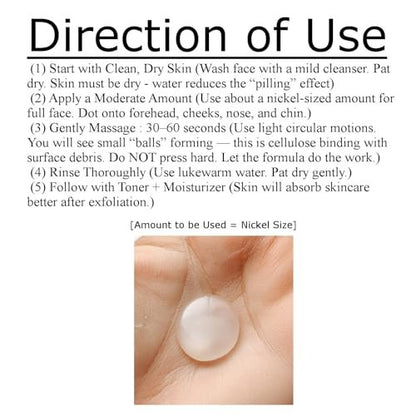 Exfoliating Peeling Gel Cellulose Face Scrub – Visible Peeling Effect, Blackhead & Pore Cleansing, Non-Abrasive Korean Skincare, Sensitive Skin Safe (4 Fl Oz)