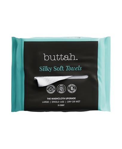 Buttah Skin Disposable Face Towels, 24 Count – Extra Thick, Soft, Large Towels for Sensitive Skin, Travel, and Makeup Removal Avelisse