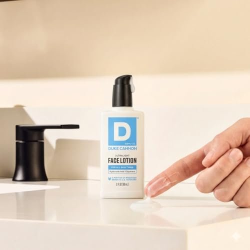 Duke Cannon Men's Face Lotion – Ultralight 3 oz Moisturizer for Daily Hydration & Healthy Skin Avelisse