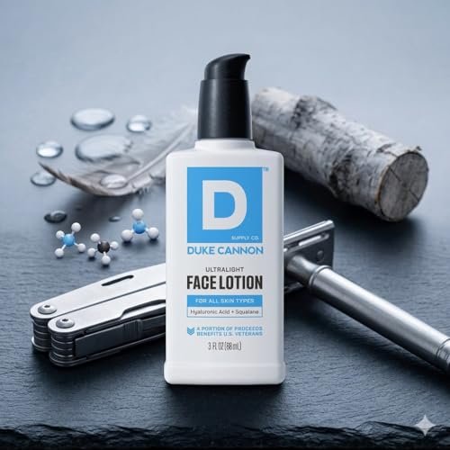 Duke Cannon Men's Face Lotion – Ultralight 3 oz Moisturizer for Daily Hydration & Healthy Skin Avelisse