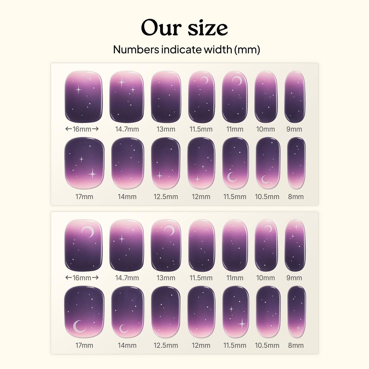 Heyhae Semi Cured Gel Nail Strips - No LED Lamp Needed | Purple Ombre | Salon Quality, Easy Apply & Remove | 28 Strips, Prep Pads, File & Stick | Hey, Born to Shine Avelisse