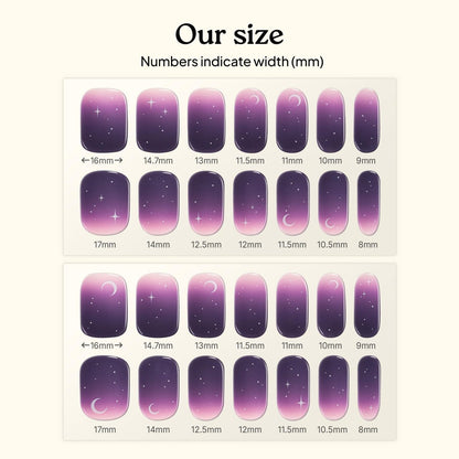 Heyhae Semi Cured Gel Nail Strips - No LED Lamp Needed | Purple Ombre | Salon Quality, Easy Apply & Remove | 28 Strips, Prep Pads, File & Stick | Hey, Born to Shine Avelisse