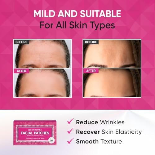 SILKDERMIS Facial Wrinkle Patches – Overnight Anti-Wrinkle Patches for Forehead & Face (144 Count) Avelisse