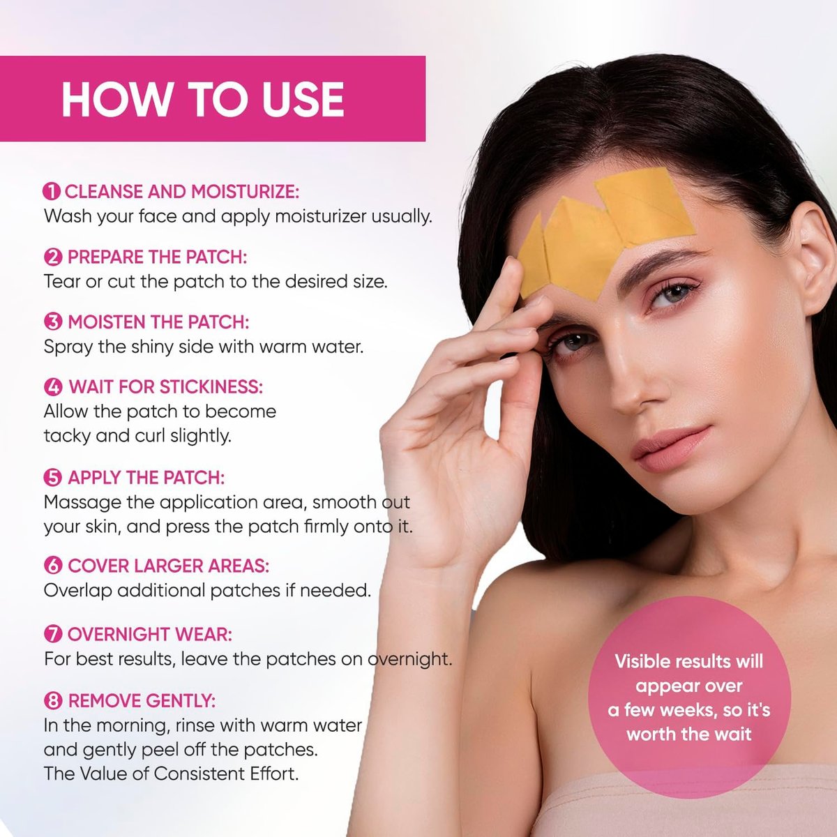 SILKDERMIS Facial Wrinkle Patches – Overnight Anti-Wrinkle Patches for Forehead & Face (144 Count) Avelisse