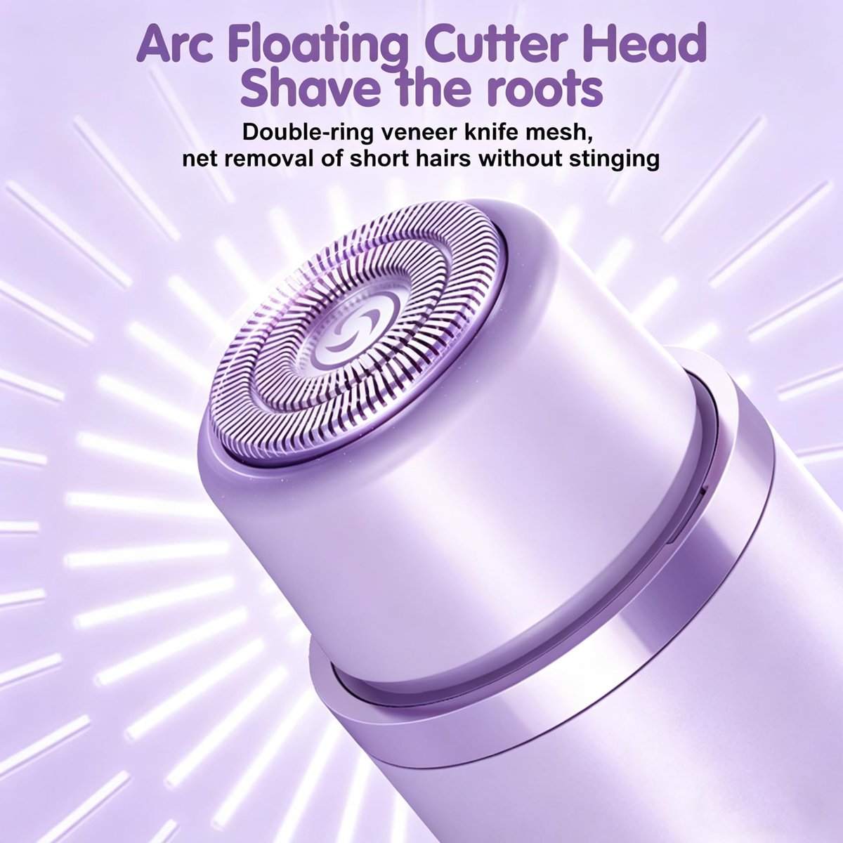 RtLvio 2-in-1 Dual Head Bikini Trimmer for Women - Cordless & Waterproof Electric Bikini Shaver & Body Shaver, Painless Hair Removal with Silky Glow Finish (Purple) Avelisse