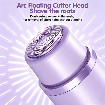 RtLvio 2-in-1 Dual Head Bikini Trimmer for Women - Cordless & Waterproof Electric Bikini Shaver & Body Shaver, Painless Hair Removal with Silky Glow Finish (Purple) Avelisse