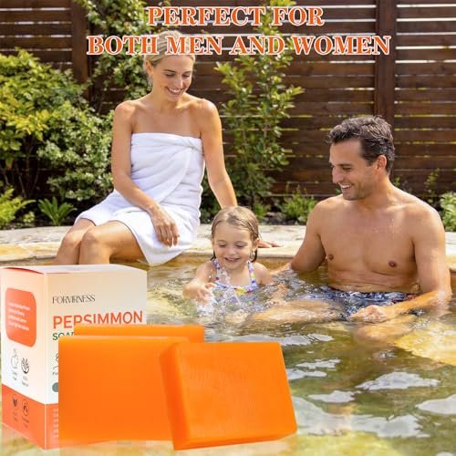 forvirness 6 PCS Persimmon Soap Bar for Body Odor Control - Natural Deodorant Body Bar Soap for Old People Smell - Odor Wash Soap with Japanese Persimmon Extract Avelisse
