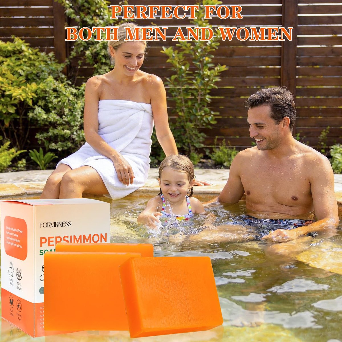 forvirness 6 PCS Persimmon Soap Bar for Body Odor Control - Natural Deodorant Body Bar Soap for Old People Smell - Odor Wash Soap with Japanese Persimmon Extract Avelisse