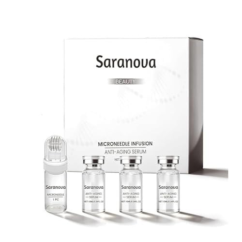 Saranova Micro Infusion System for Face - Moisturizing Serum & Stamp Kit for Hydrated, Smooth Skin (1-Month Supply) Avelisse