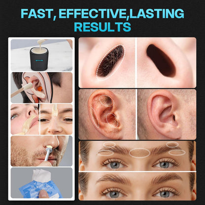 Wokaar Digital Ear and Nose Waxing Kit with Power Adapter, 100g Wax, 50 Applicators – Painless Eyebrow & Facial Hair Removal for Men and Women, 109-Piece Professional Home Waxing Kit Avelisse