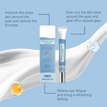 Instant Firming Eye Serum – Anti-Aging Under Eye Cream for Bags, Dark Circles, Puffiness & Wrinkles – Visibly Reduces Fine Lines & Crow's Feet with Wrinkle Filler Formula