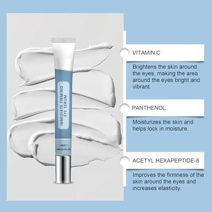 Instant Firming Eye Serum – Anti-Aging Under Eye Cream for Bags, Dark Circles, Puffiness & Wrinkles – Visibly Reduces Fine Lines & Crow's Feet with Wrinkle Filler Formula