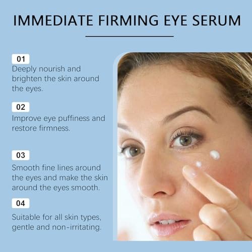 Instant Firming Eye Serum – Anti-Aging Under Eye Cream for Bags, Dark Circles, Puffiness & Wrinkles – Visibly Reduces Fine Lines & Crow's Feet with Wrinkle Filler Formula - görsel 10