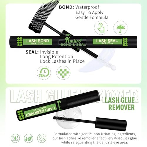 Kmilro Lash Clusters Kit 8-18mm Volume Cluster Eyelash Extensions – 224Pcs Thick Wispy DIY False Lashes with Ultra-Thin Black Band Avelisse