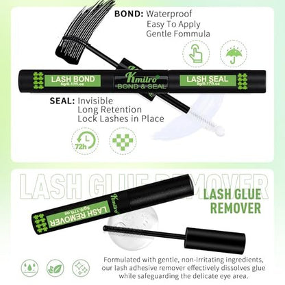 Kmilro Lash Clusters Kit 8-18mm Volume Cluster Eyelash Extensions – 224Pcs Thick Wispy DIY False Lashes with Ultra-Thin Black Band Avelisse