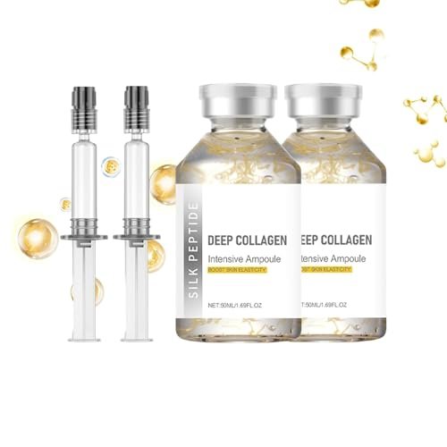 Collagen Silk Peptide Ampoule | Korean Skincare Serum for Face with Collagen & Peptide (2-Pack) Avelisse