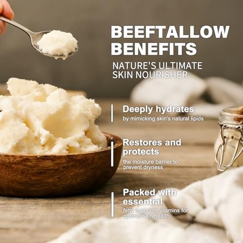 25,000ppm GHK-Cu Peptides Cream for Face & Body: Beef Tallow Balm with Copper Peptides, Methylene Blue, Manuka Honey & Vitamin E - Natural Anti-Aging Moisturizer for Mature, Dry & Sensitive Skin - 4oz Avelisse