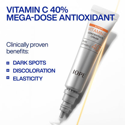 IOPE Expert Vitamin C 40% Concentrate Cream – High Potency Waterless Face Cream for Dark Spots, Uneven Tone, and Fine Lines (0.67 fl. oz.) Avelisse