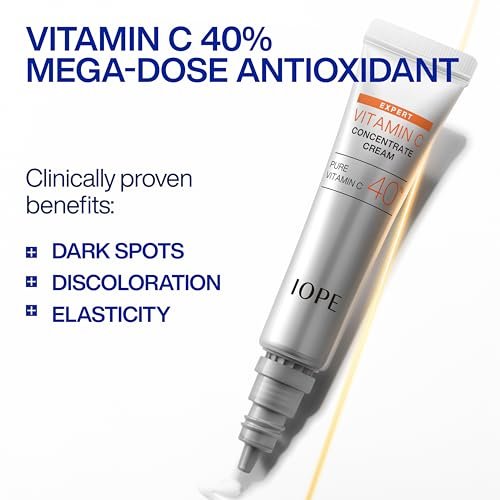IOPE Expert Vitamin C 40% Concentrate Cream – High Potency Waterless Face Cream for Dark Spots, Uneven Tone, and Fine Lines (0.67 fl. oz.) Avelisse