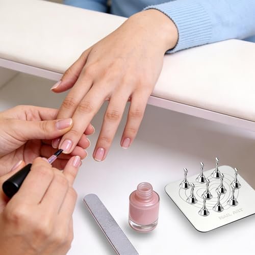 Nail Stand for Press Ons Display & Practice – Magnetic Fake Nail Tips Holder with Metal Base & Reusable Double-Sided Tape for Acrylic Nails, Home DIY Art Salon Supplies - görsel 14