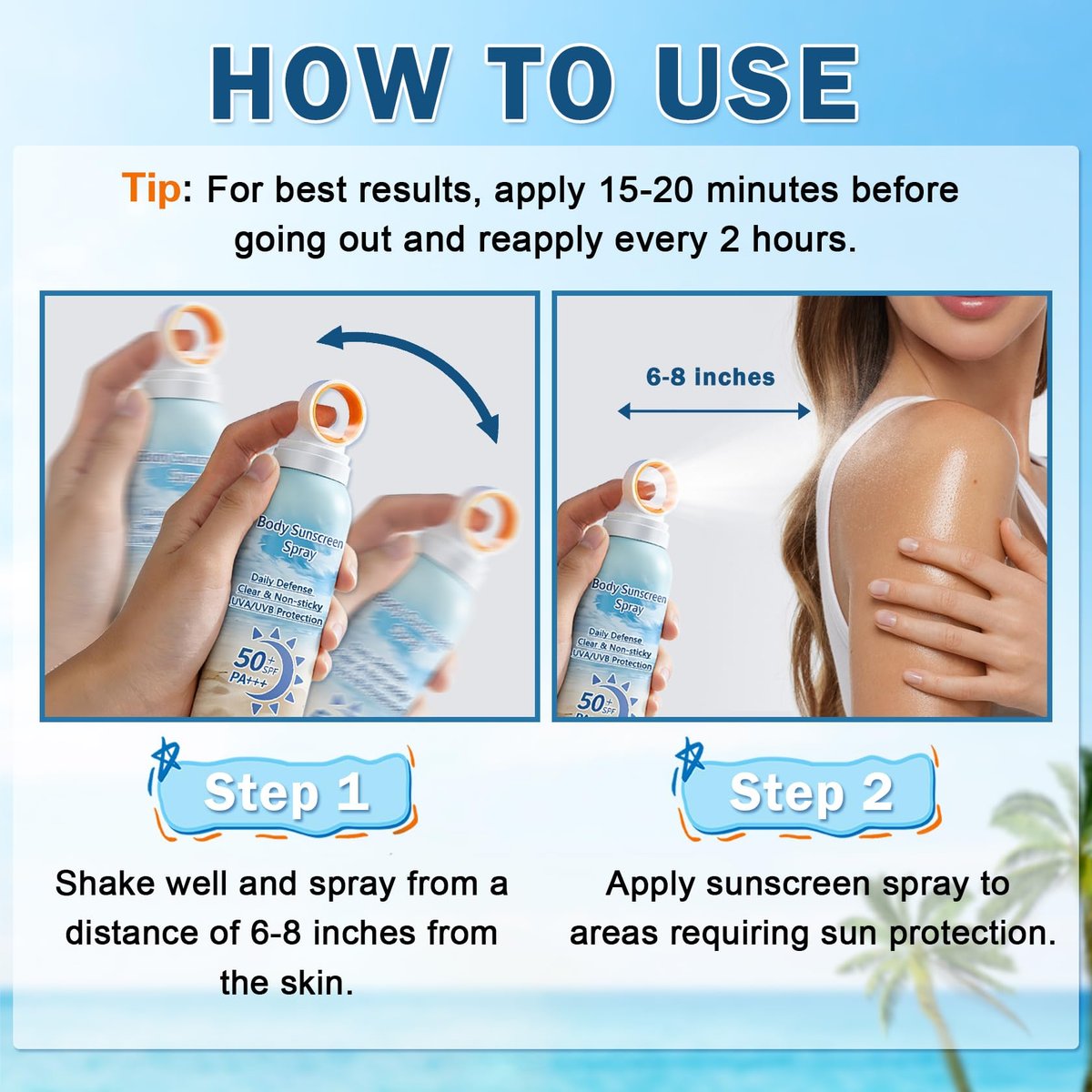 Mineral Sunscreen Spray SPF 50, Zinc Oxide Sunscreen Spray for Face & Body, Broad-Spectrum UVA/UVB Protection, Lightweight, Water-Resistant, Non-Greasy, 6.76 Fl Oz - görsel 9