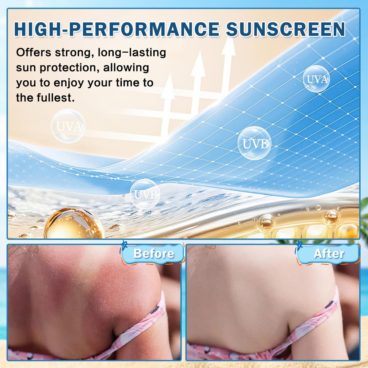 Mineral Sunscreen Spray SPF 50, Zinc Oxide Sunscreen Spray for Face & Body, Broad-Spectrum UVA/UVB Protection, Lightweight, Water-Resistant, Non-Greasy, 6.76 Fl Oz - görsel 7